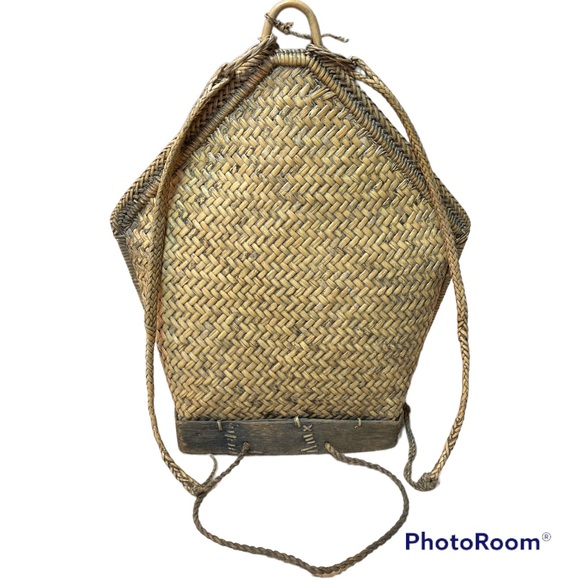 Handbags - Native Ratten Woven Backpack